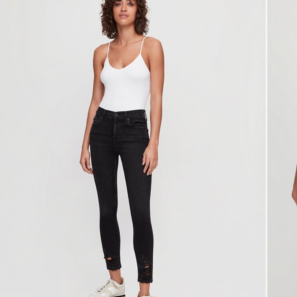 AGOLDE Sophie Hi Rise Skinny Crop in Temple Wash